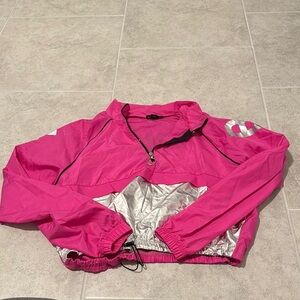 Women's Pink and Silver Activewear Jacket